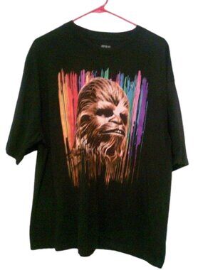 Chewbacca Rainbow Paint Tee Star Wars T-shirt Oversized Size M/L (46"chest)